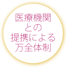 医療機関との提携による万全体制